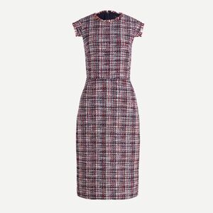 J. Crew Resume Red and Black Tweed Dress